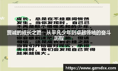 贾诚的成长之路：从平凡少年到卓越领袖的奋斗历程